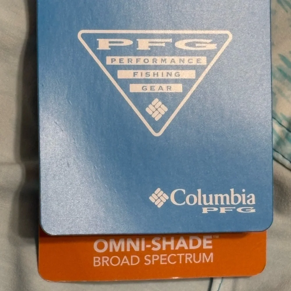 Columbia men's board shorts size 36 inseam 9“ ocean blue PFG Omni Shade swim NWT